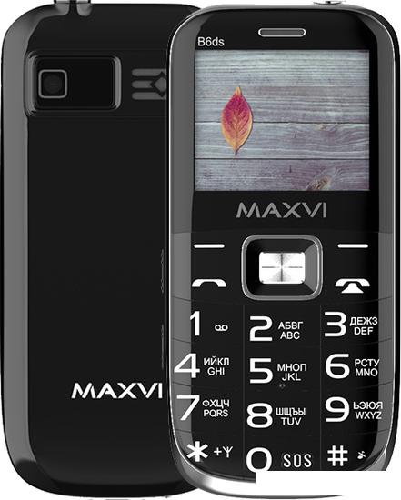 Кнопочный телефон Maxvi B6ds (черный) - фото