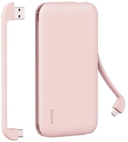 Внешний аккумулятор Solove W7 10000мAч (розовый) - фото