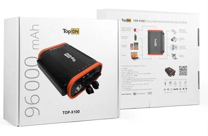 Портативная зарядная станция TopON TOP-X100 (черный/оранжевый) - фото