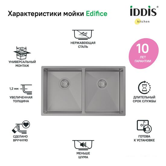 Кухонная мойка IDDIS Edifice EDI75G2i77 - фото