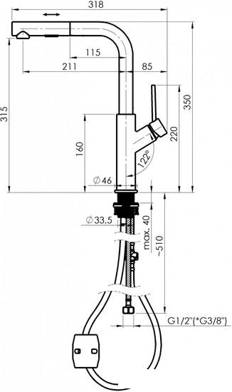 Смеситель Rubineta Bona-35 PO BO35008 - фото