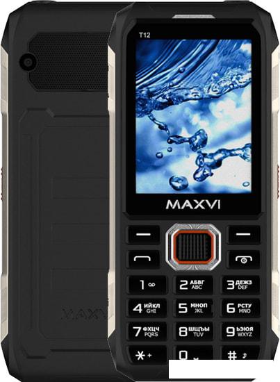 Кнопочный телефон Maxvi T12 (черный) - фото