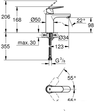 Смеситель Grohe Eurosmart Cosmopolitan 23327KW0 (черный) - фото