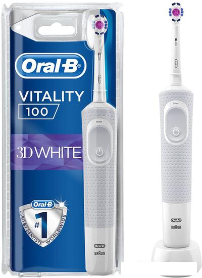 Электрическая зубная щетка Braun Oral-B Vitality 100 3D White D100.413.1 (белый) - фото