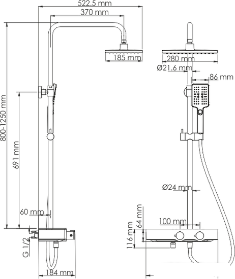 Душевая система Wasserkraft A11301 - фото