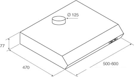 Кухонная вытяжка Jetair Light WH/F/60 PRF0094435B - фото