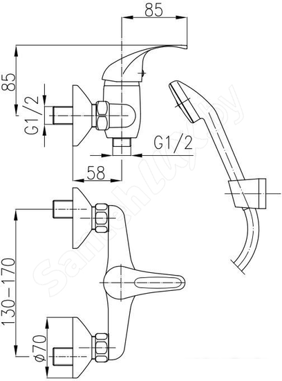 Смеситель Armatura Ecokran Azuryt 5516-520-00 - фото