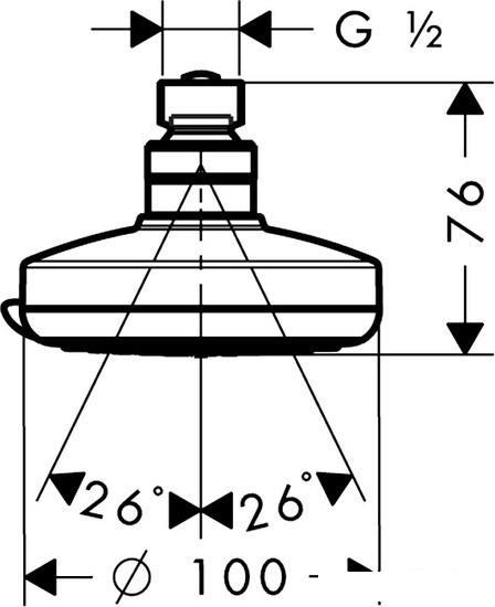 Верхний душ Hansgrohe Croma 100 Vario [27441000] - фото