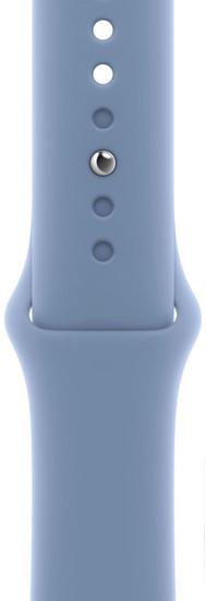 Умные часы Apple Watch Series 9 41 мм (алюминиевый корпус, серебристый/зимний синий, спортивный силиконовый ремешок S/M) - фото