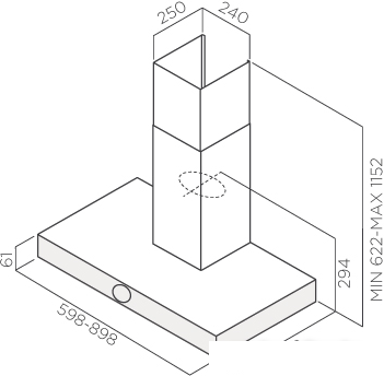 Кухонная вытяжка Jetair Touch BL/A/60 (PRF0099977) - фото