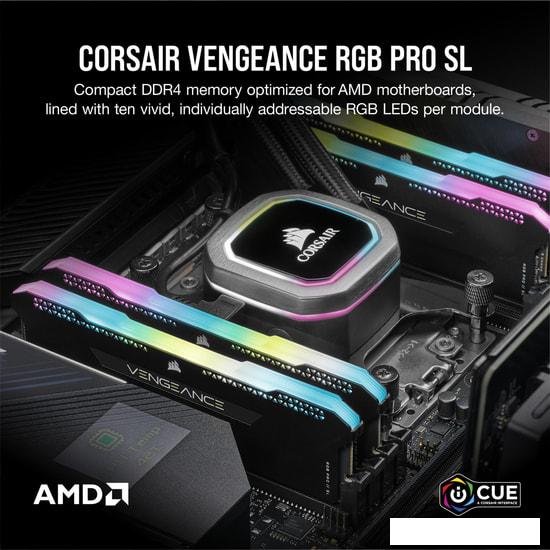 Оперативная память Corsair Vengeance RGB PRO SL 2x16GB DDR4 PC4-25600 CMH32GX4M2E3200C16 - фото