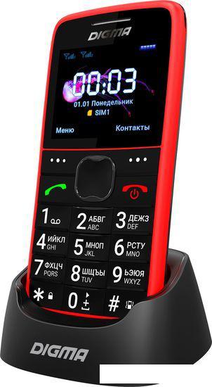 Кнопочный телефон Digma Linx S220 (красный) - фото