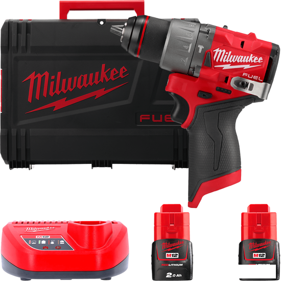 Ударная дрель-шуруповерт Milwaukee M12 FUEL M12FPD2-202X 4933479868 (с 2-мя АКБ 2 Ач, кейс) - фото