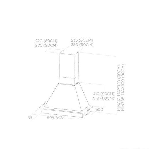 Кухонная вытяжка Elica Daisy WH/A/90 T.Grezzo PRF0041912B - фото