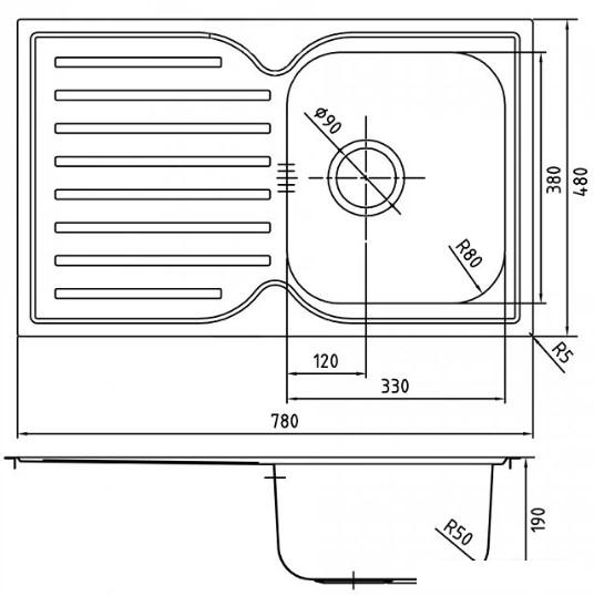 Кухонная мойка IDDIS Strit STR78SDi77 - фото