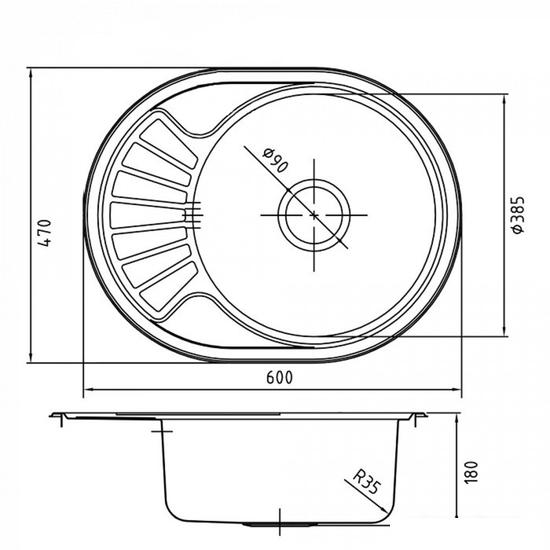 Кухонная мойка IDDIS Suno SUN60SDi77 - фото