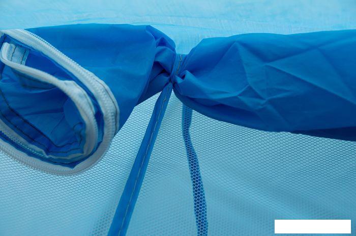 Треккинговая палатка КомфортПром На 4 персоны с крышей SDH103 (синий) - фото
