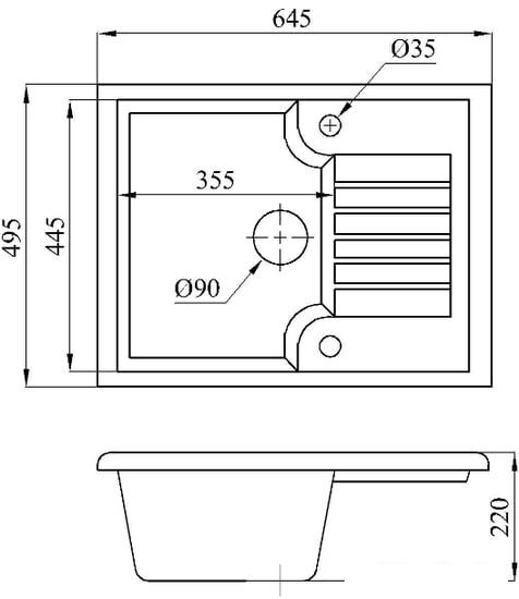 Кухонная мойка БелЭворс Compact R (темно-бежевый, без сифона) - фото