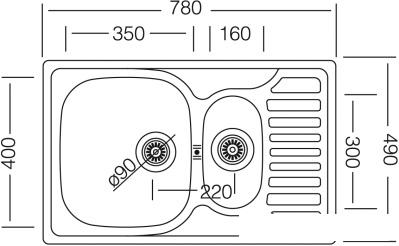 Кухонная мойка Kromevye EC 174 D - фото