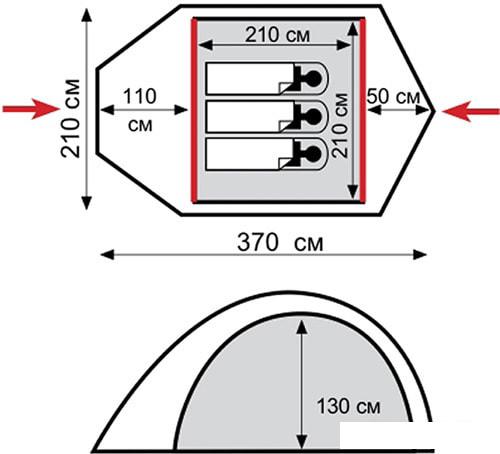 Палатка TRAMP Lair 3 v2 - фото