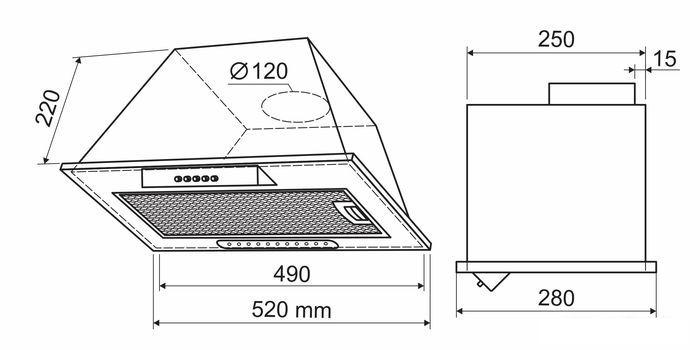 Кухонная вытяжка Holt HT-RH-010 50 (серебро) - фото