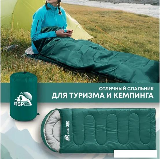 Спальный мешок RSP Outdoor Sleep 350 L (зеленый, 220x75см, молния слева) - фото
