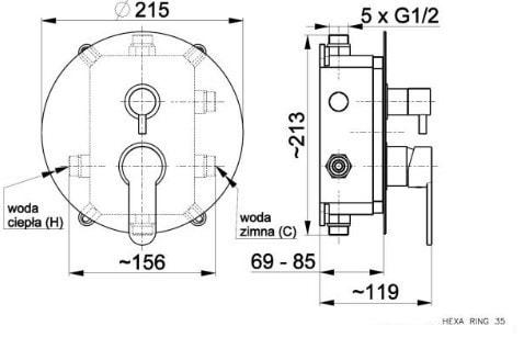 Смеситель Armatura Hexa Ring 35 3529-410-00 - фото