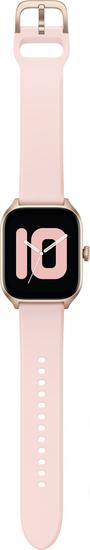 Умные часы Amazfit GTS 4 (золотистый, с розовым ремешком из фторэластомера) - фото