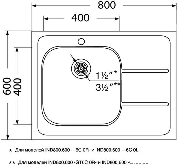 Кухонная мойка Ukinox Иннова IND800.600-6C 0R - фото