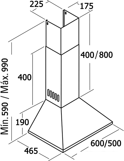 Кухонная вытяжка CATA V3-S500 BK - фото