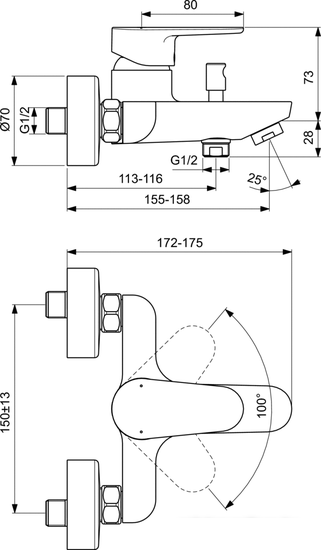 Смеситель Ideal Standard Cerafine O BC500AA - фото