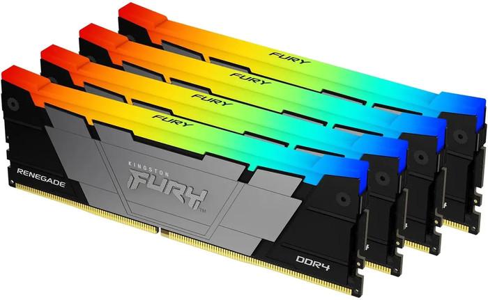 Оперативная память Kingston FURY Renegade RGB 4x8ГБ DDR4 3200 МГц KF432C16RB2AK4/32 - фото