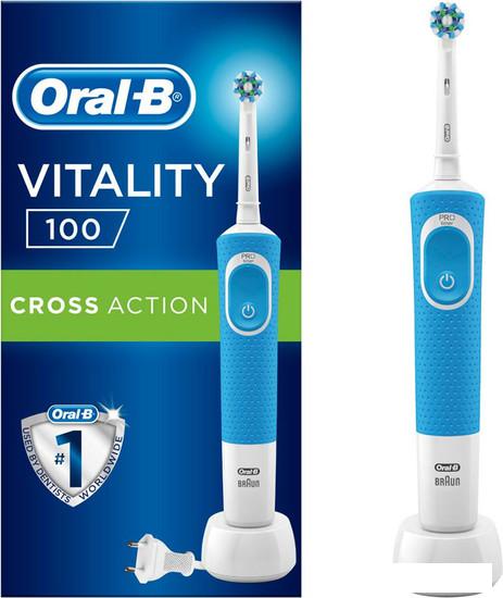 Электрическая зубная щетка Oral-B Vitality CrossAction D100.413.1 (голубой) - фото