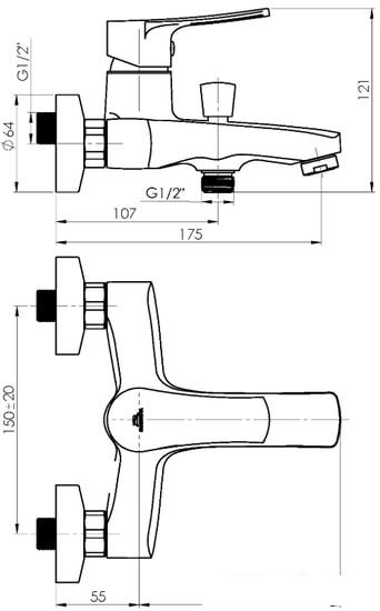 Смеситель Rubineta Nica-10/K - фото