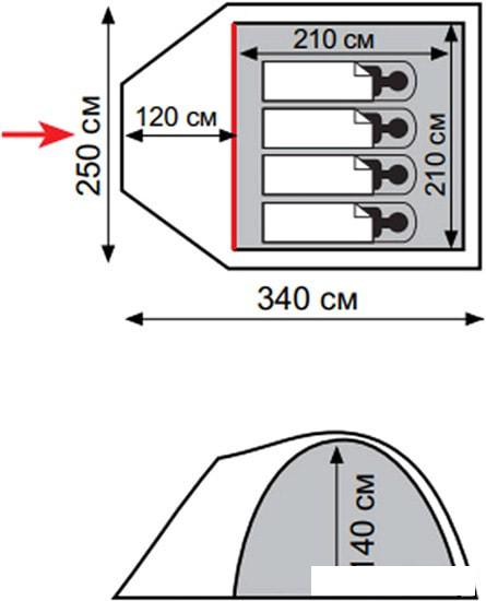 Палатка Totem Chinook 4 V2 - фото