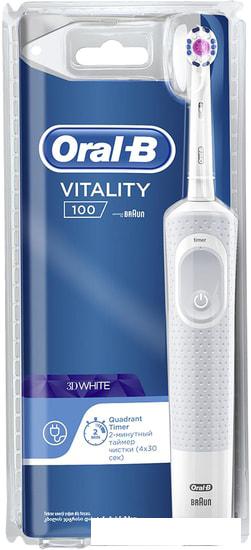 Электрическая зубная щетка Braun Oral-B Vitality 100 3D White D100.413.1 (белый) - фото