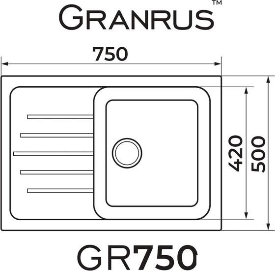 Кухонная мойка Granrus GR-750 (бежевый) - фото