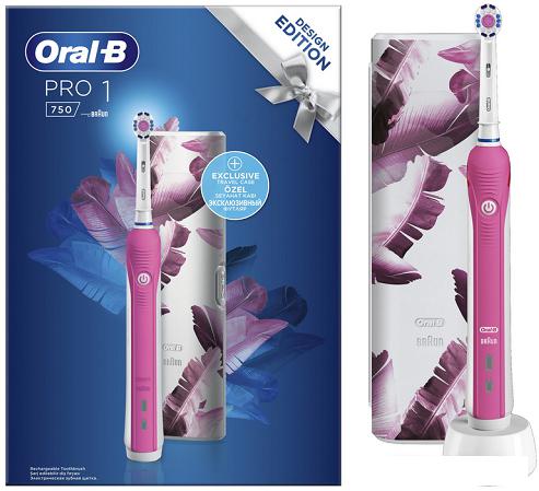 Электрическая зубная щетка Oral-B Pro 1 750 Design Edition D16.513.1UX (розовый) - фото