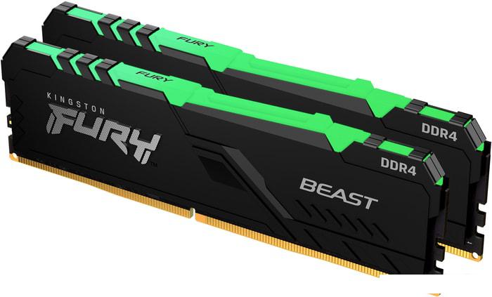 Оперативная память Kingston FURY Beast RGB 2x16GB DDR4 PC4-25600 KF432C16BBAK2/32 - фото