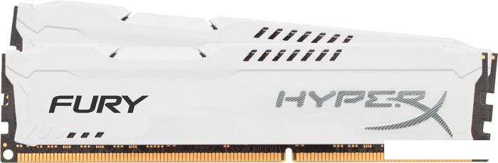 Оперативная память Kingston HyperX Fury White 2x4GB KIT DDR3 PC3-12800 (HX316C10FWK2/8) - фото