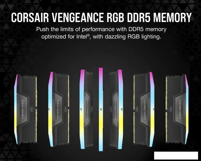 Оперативная память Corsair Vengeance RGB 2x16ГБ DDR5 5200 МГц CMH32GX5M2B5200C40 - фото