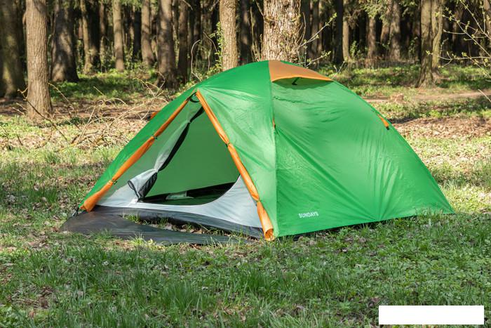 Треккинговая палатка Sundays ZC-TT009-4P v2 (зеленый/желтый) - фото