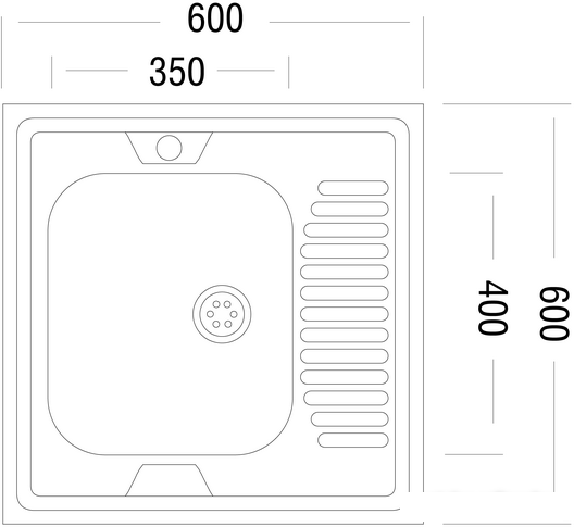 Кухонная мойка Ukinox STD600.600-4C 0R - фото