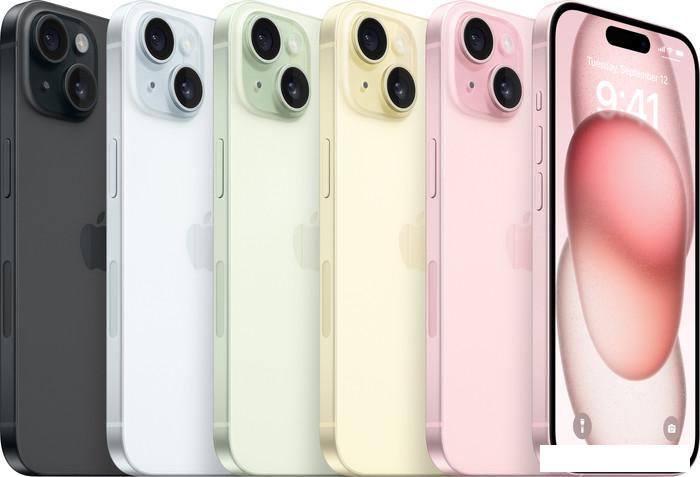 Смартфон Apple iPhone 15 Plus 128GB (голубой) - фото