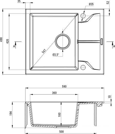 Кухонная мойка Deante Andante ZQN T11A (металлический антрацит) - фото