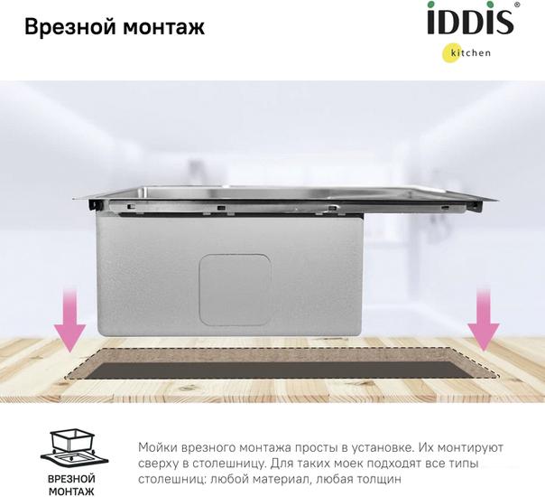 Кухонная мойка IDDIS Haze HAZ78SLi77 - фото