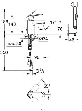 Смеситель Grohe Eurosmart Cosmopolitan 23125000 - фото