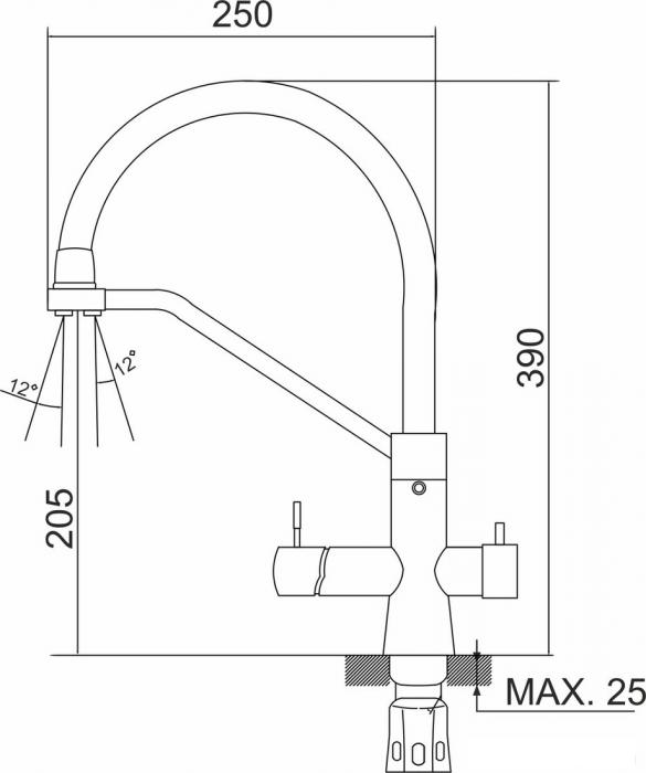 Смеситель РМС SUS127BL-016F-015 - фото