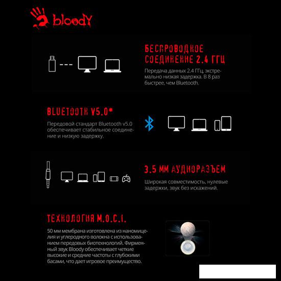 Наушники A4Tech Bloody MR710 (черный) - фото