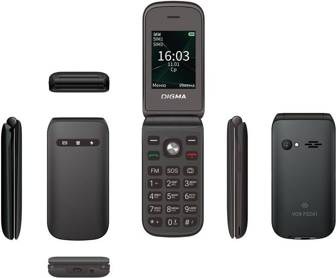 Кнопочный телефон Digma Vox FS241 (черный) - фото